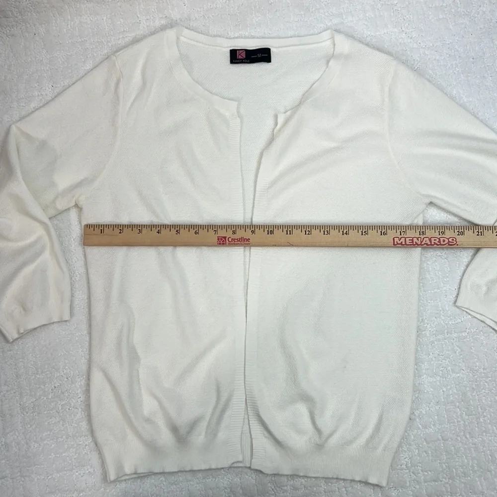 Kancy Kole ivory open front long sleeve super soft cardigan medium - Picture 7 of 12